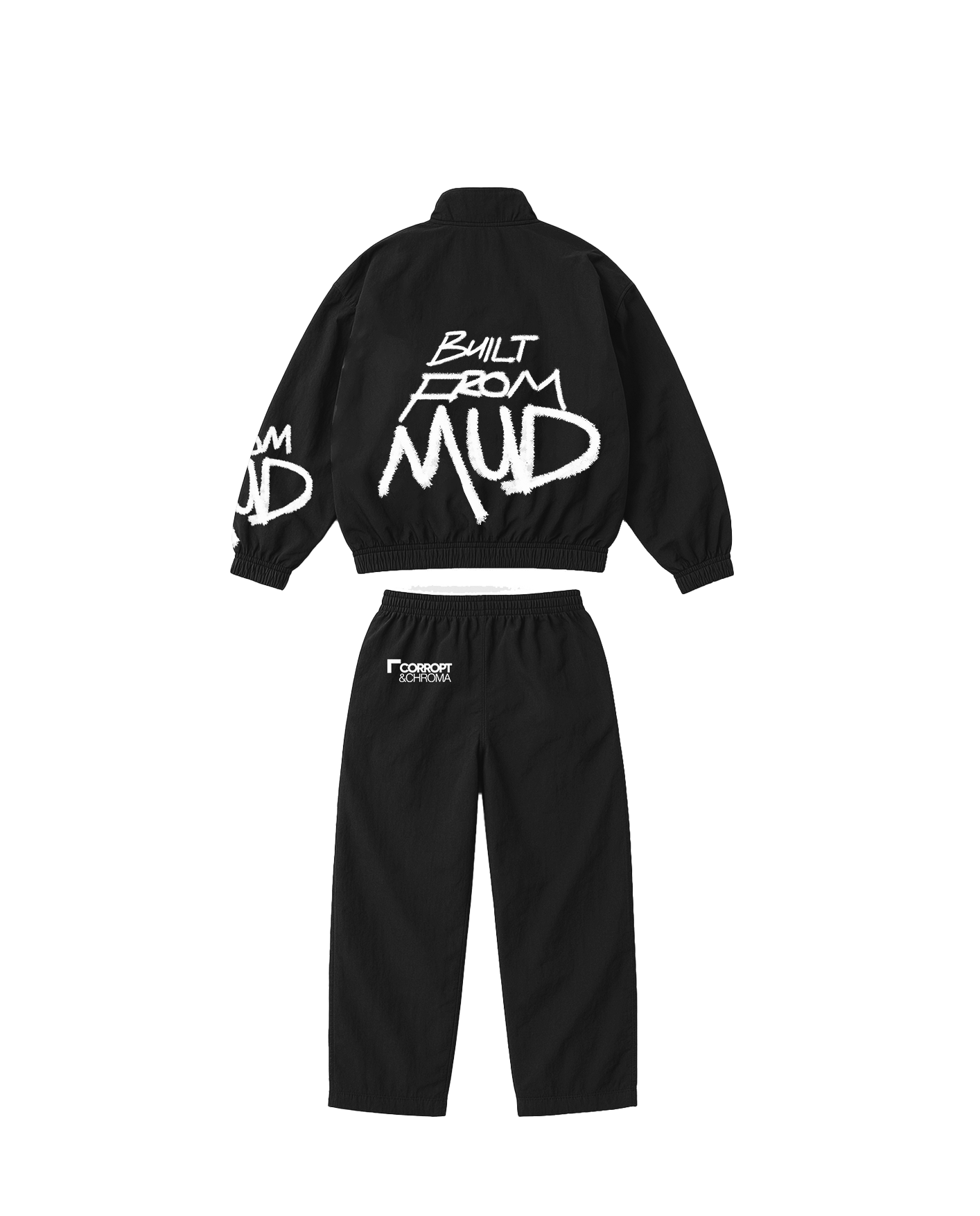 Built From Mud Tracksuit — Coal · back