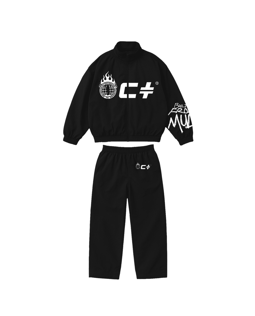 Built From Mud Tracksuit — Coal · front