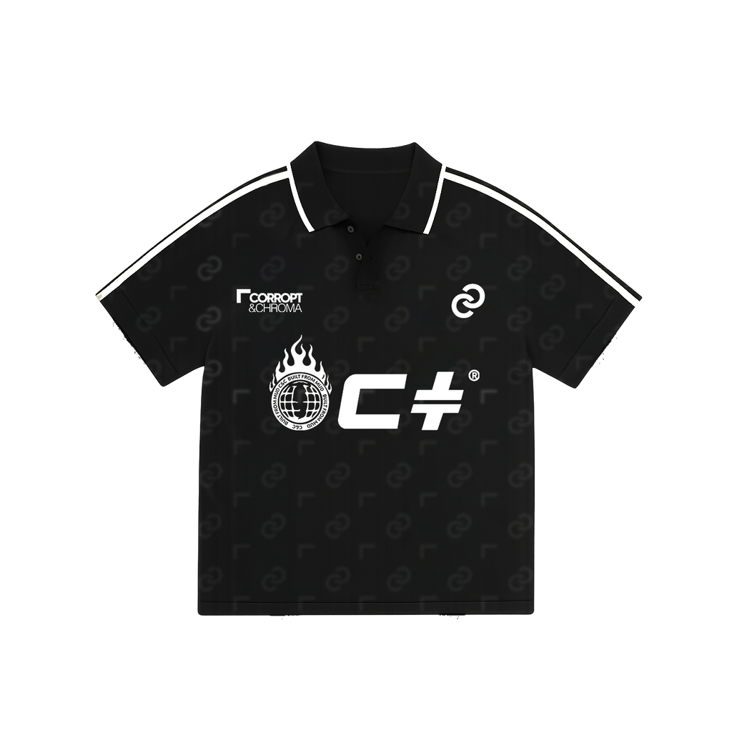 Chroma Print Polo — Coal · front