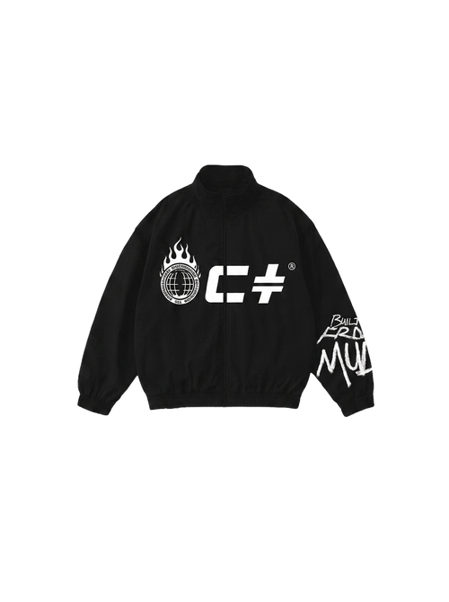Built From Mud Track Jacket — Coal · front
