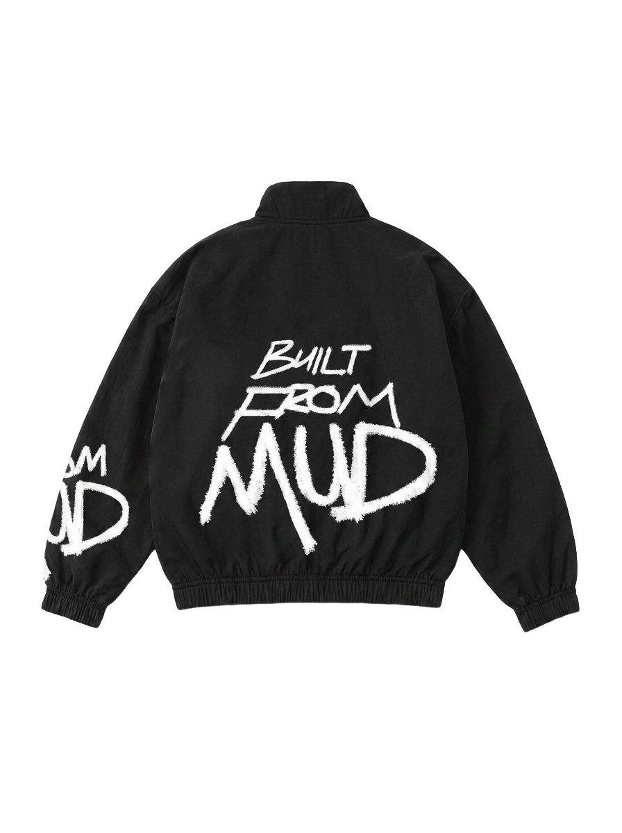Built From Mud Track Jacket — Coal · back