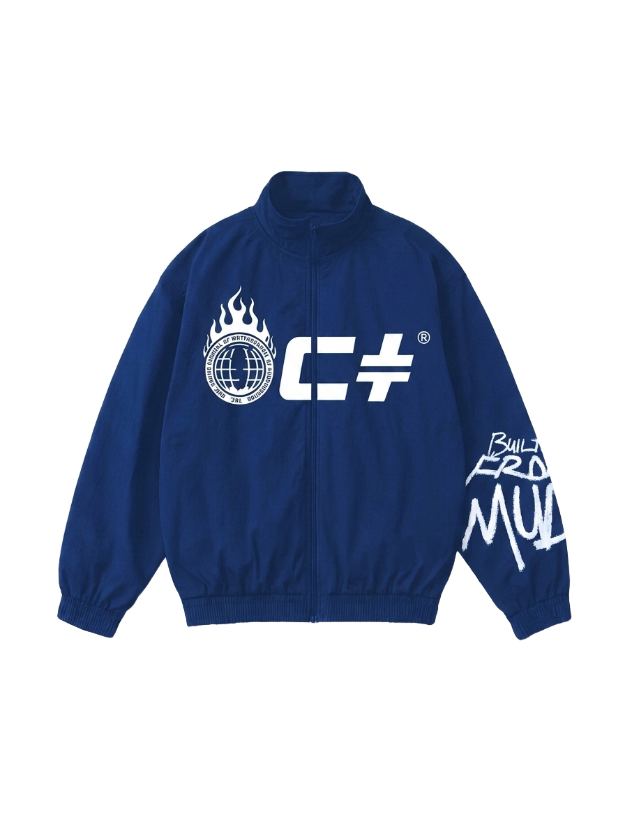 Built From Mud Track Jacket — Royal Ink · front