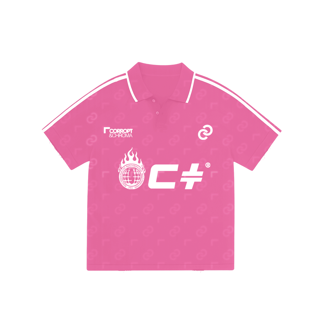 Chroma Print Polo — Sucre Rose · front